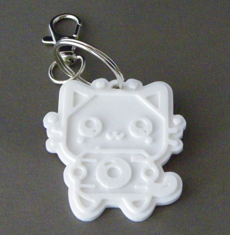 (image for) 3D Prints - Kat Sleutelhanger 10 - Wit (White)