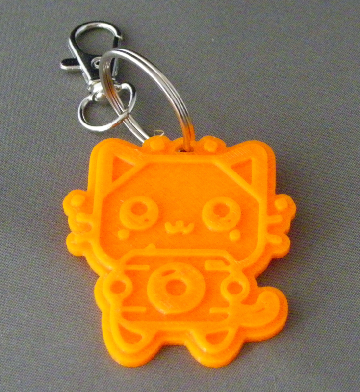 (image for) 3D Prints - Kat Sleutelhanger 10 - Zonnig Oranje (Sunny Orange)