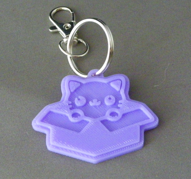 (image for) 3D Prints - Kat Sleutelhanger 11 - Paars (Purple)