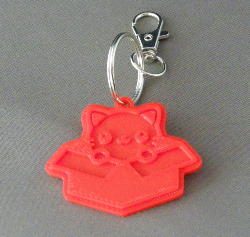 (image for) 3D Prints - Kat Sleutelhanger 11 - Rood (Red)