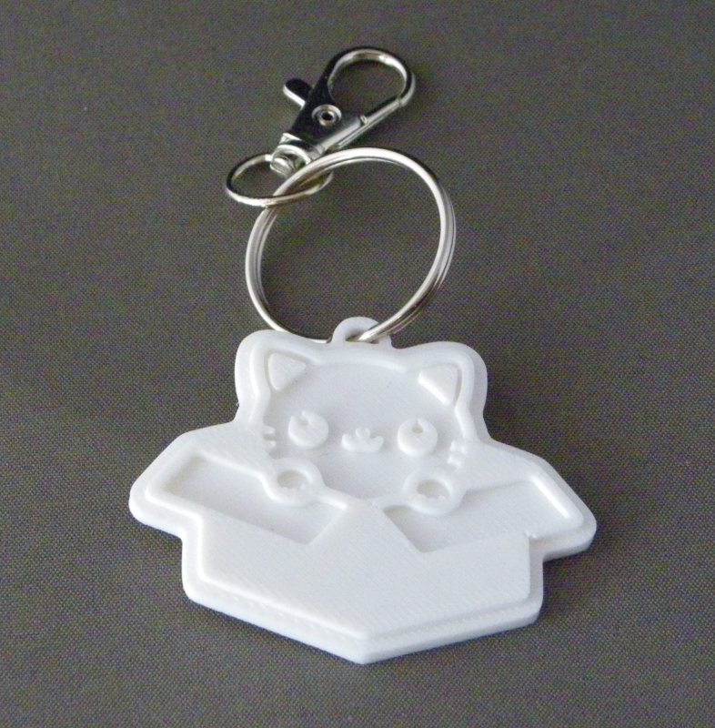(image for) 3D Prints - Kat Sleutelhanger 11 - Wit (White)