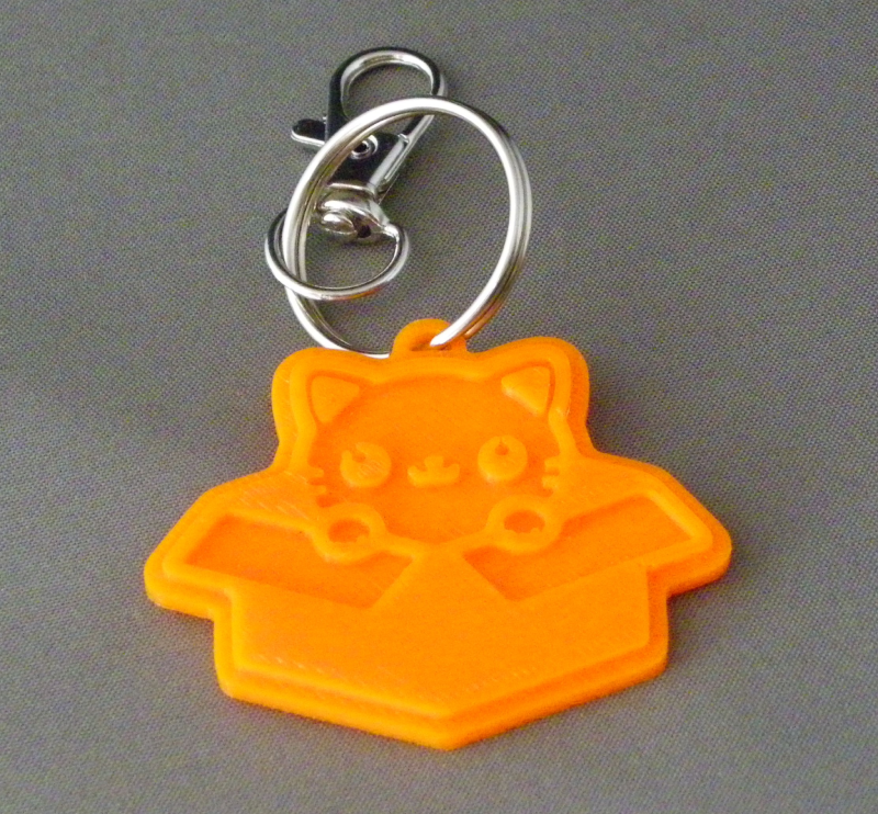 (image for) 3D Prints - Kat Sleutelhanger 11 - Zonnig Oranje (Sunny Orange)