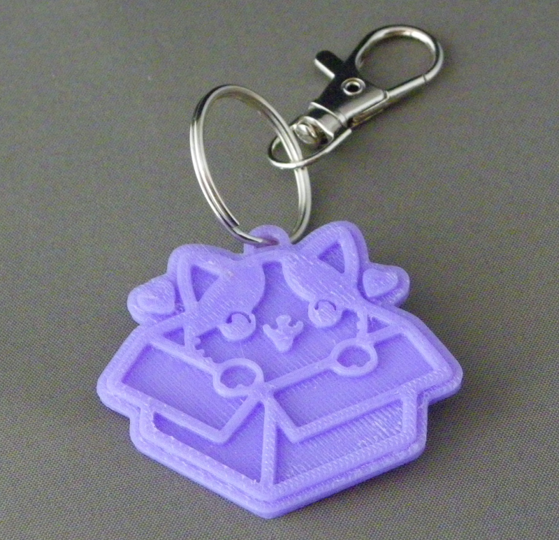 (image for) 3D Prints - Kat Sleutelhanger 12 - Paars (Purple)