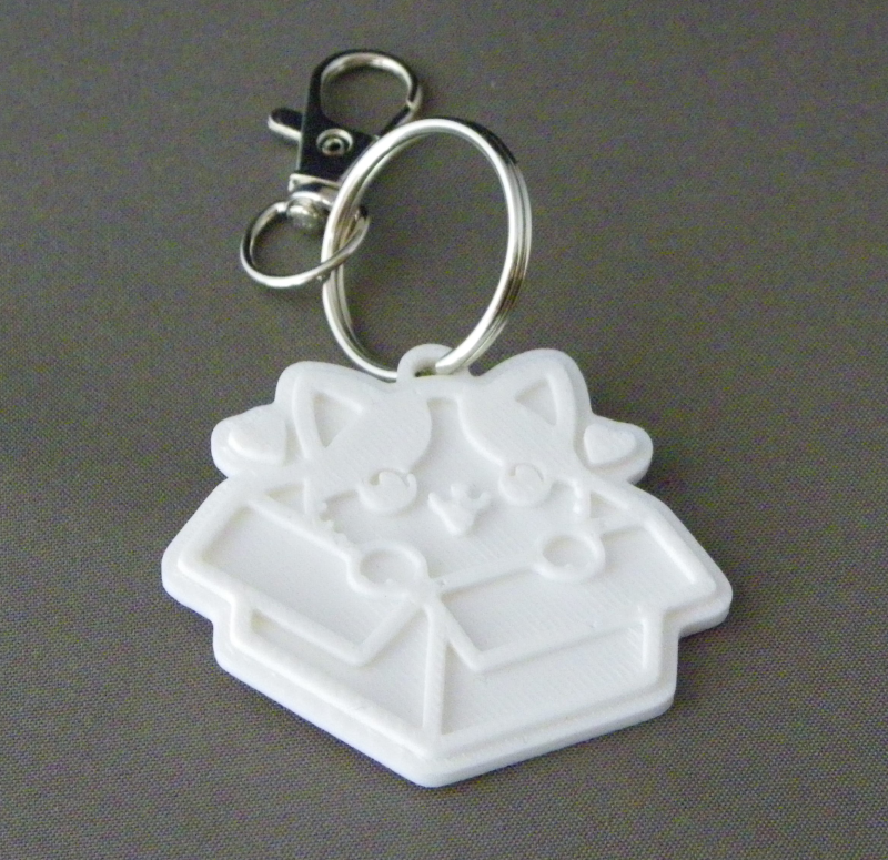 (image for) 3D Prints - Kat Sleutelhanger 12 - Wit (White)