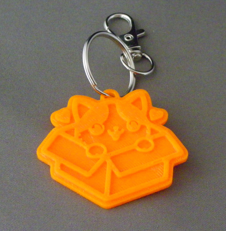 (image for) 3D Prints - Kat Sleutelhanger 12 - Zonnig Oranje (Sunny Orange)