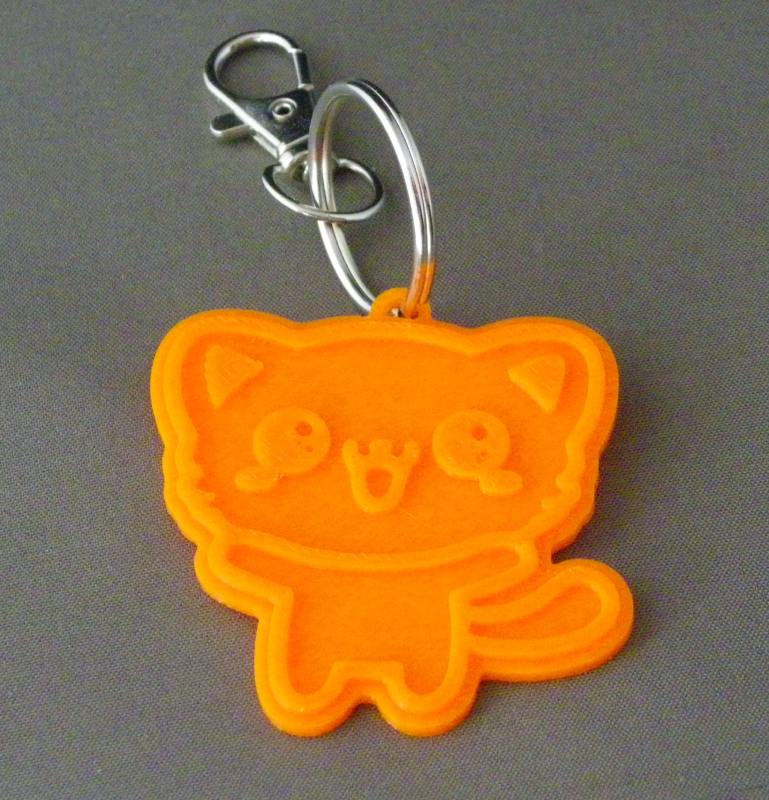(image for) 3D Prints - Kat Sleutelhanger 13 - Zonnig Oranje (Sunny Orange)