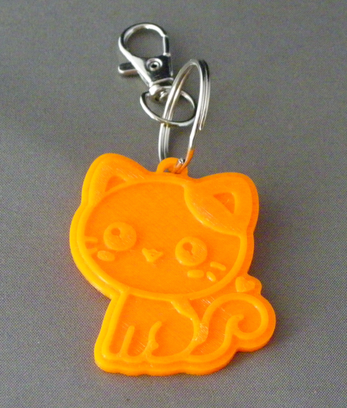 (image for) 3D Prints - Kat Sleutelhanger 14 - Zonnig Oranje (Sunny Orange)