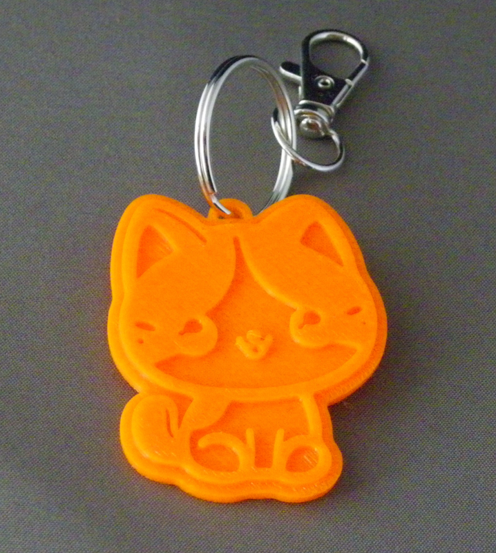 (image for) 3D Prints - Kat Sleutelhanger 15 - Zonnig Oranje (Sunny Orange)