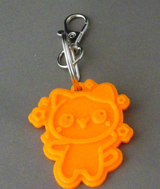 (image for) 3D Prints - Kat Sleutelhanger 16 - Zonnig Oranje (Sunny Orange)