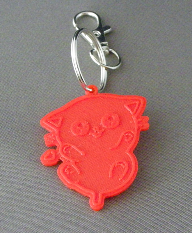 (image for) 3D Prints - Kat Sleutelhanger 17 - Rood (Red)