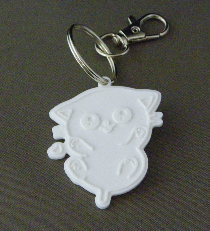 (image for) 3D Prints - Kat Sleutelhanger 17 - Wit (White)