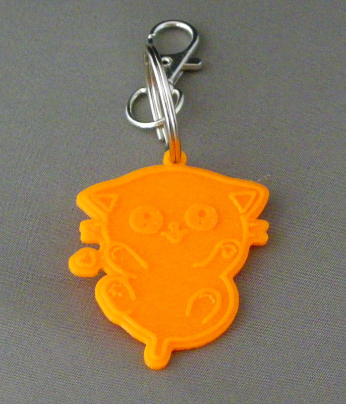 (image for) 3D Prints - Kat Sleutelhanger 17 - Zonnig Oranje (Sunny Orange)