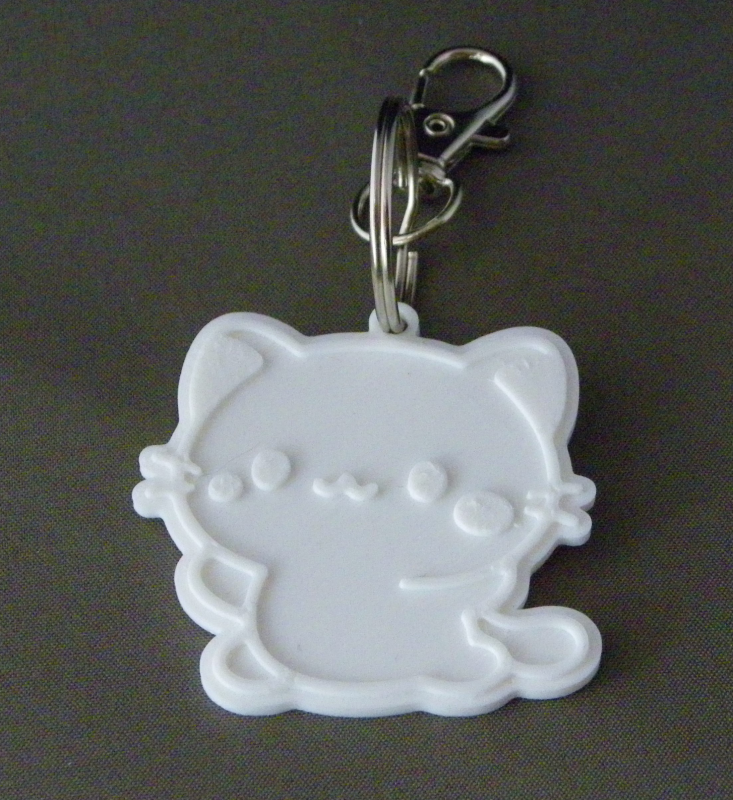 (image for) 3D Prints - Kat Sleutelhanger 18 - Wit (White)