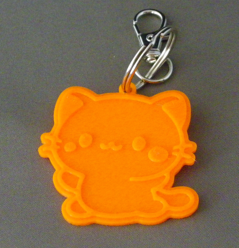 (image for) 3D Prints - Kat Sleutelhanger 18 - Zonnig Oranje (Sunny Orange)