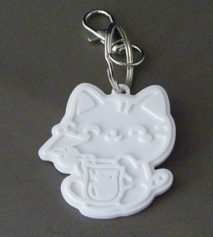(image for) 3D Prints - Kat Sleutelhanger 19 - Wit (White)
