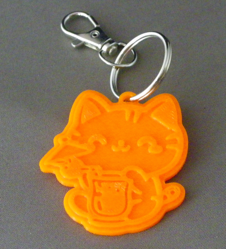 (image for) 3D Prints - Kat Sleutelhanger 19 - Zonnig Oranje (Sunny Orange)