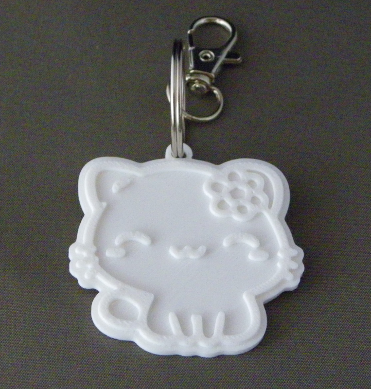 (image for) 3D Prints - Kat Sleutelhanger 20 - Wit (White)