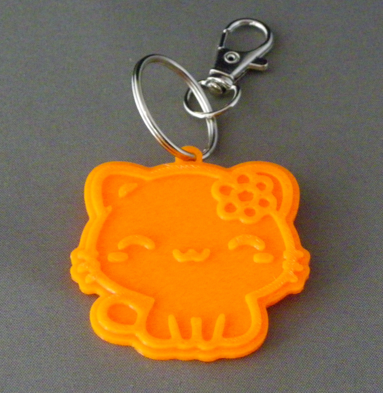 (image for) 3D Prints - Kat Sleutelhanger 20 - Zonnig Oranje (Sunny Orange)