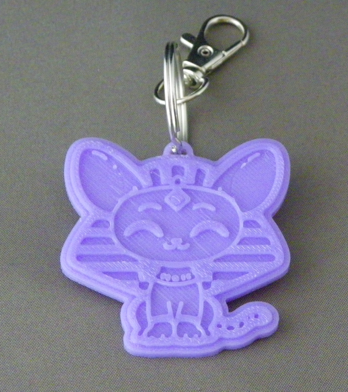 (image for) 3D Prints - Kat Sleutelhanger 21 - Paars (Purple)
