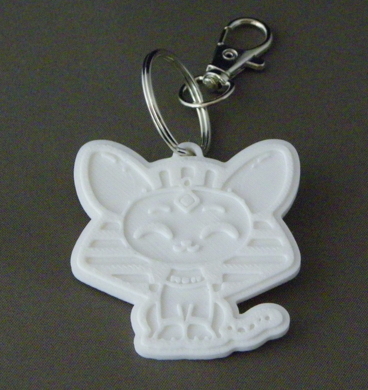 (image for) 3D Prints - Kat Sleutelhanger 21 - Wit (White)