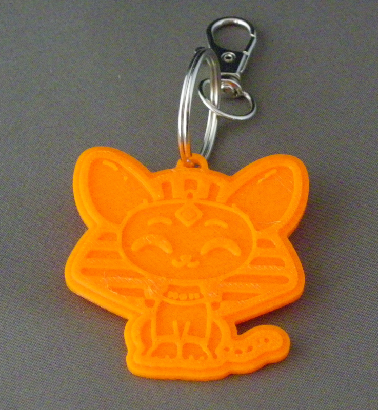 (image for) 3D Prints - Kat Sleutelhanger 21 - Zonnig Oranje (Sunny Orange)