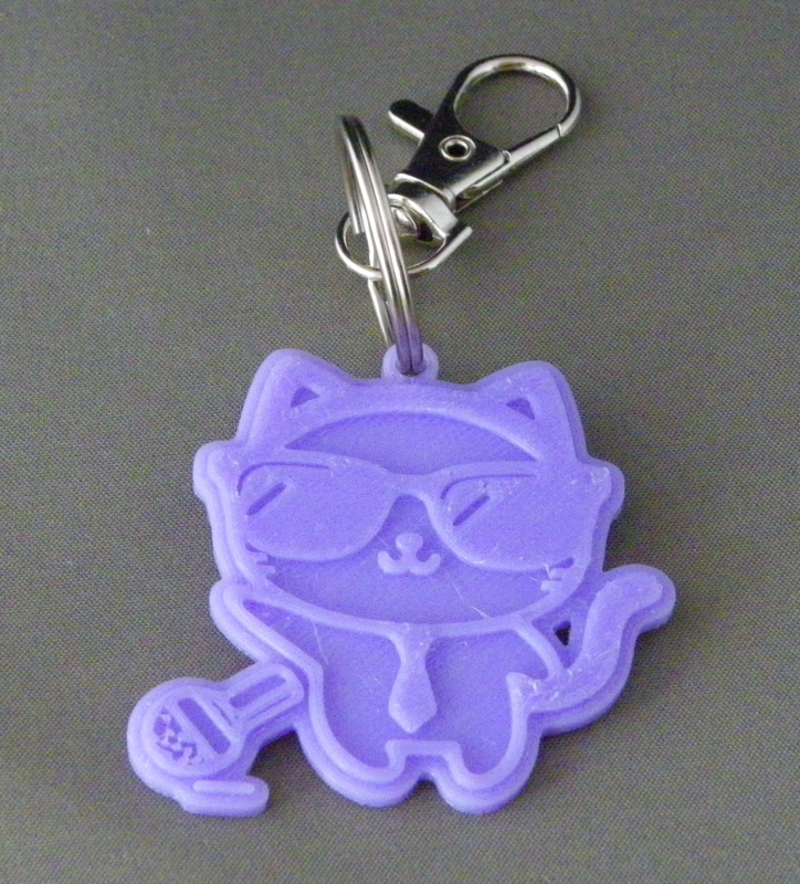 (image for) 3D Prints - Kat Sleutelhanger 22 - Paars (Purple)