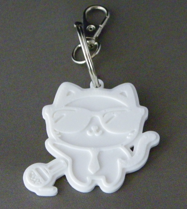 (image for) 3D Prints - Kat Sleutelhanger 22 - Wit (White)