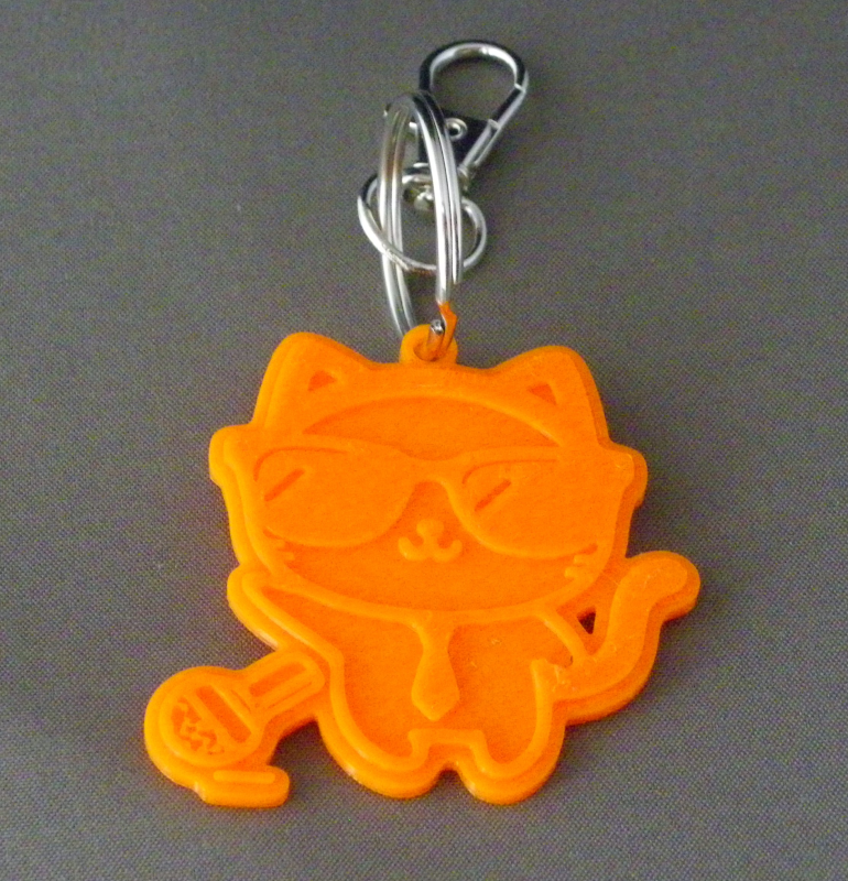 (image for) 3D Prints - Kat Sleutelhanger 22 - Zonnig Oranje (Sunny Orange)
