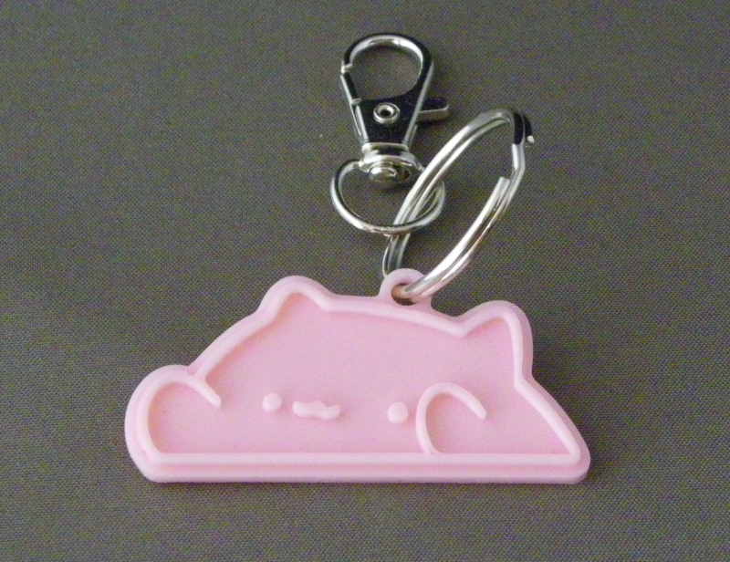 (image for) 3D Prints - Kat Sleutelhanger 23 - Kersenroze (Sakura Pink)