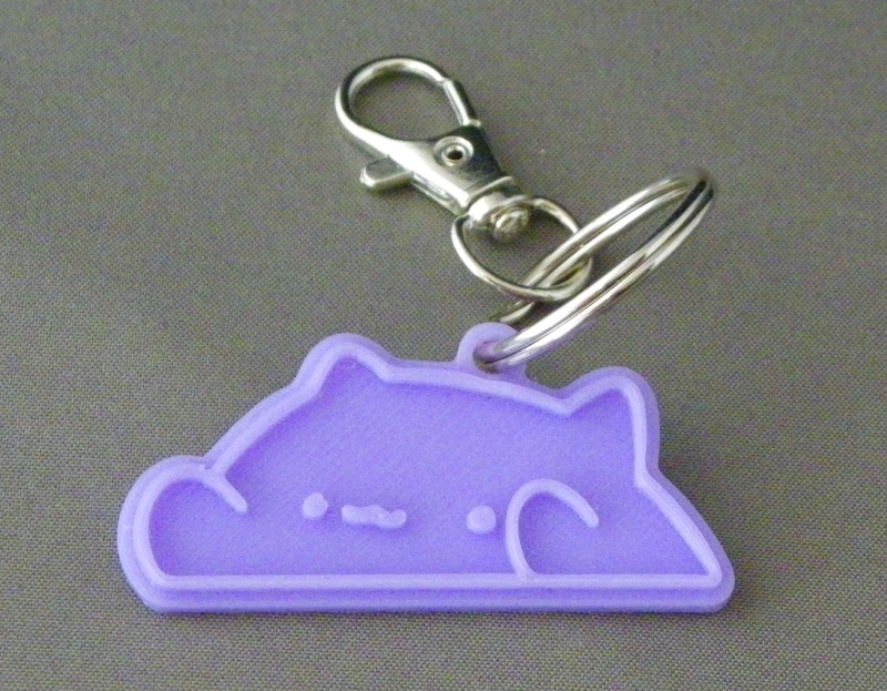 (image for) 3D Prints - Kat Sleutelhanger 23 - Paars (Purple)