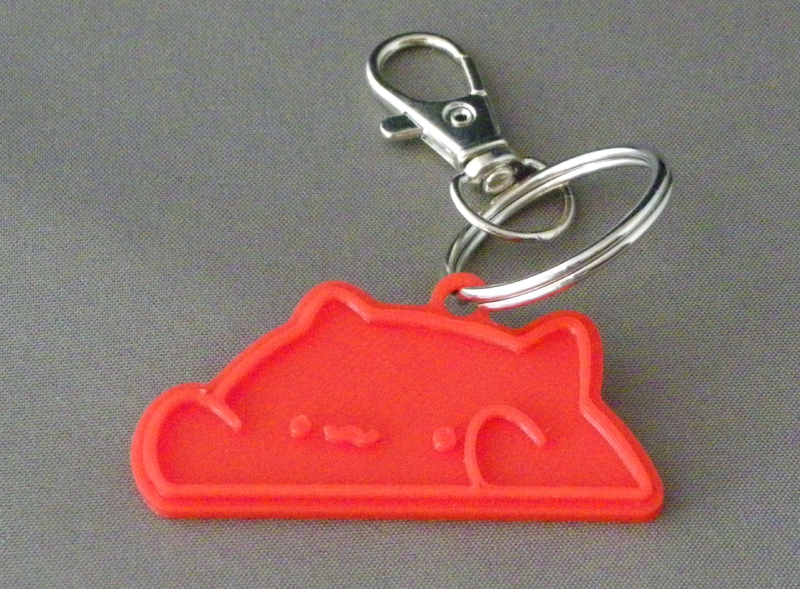 (image for) 3D Prints - Kat Sleutelhanger 23 - Rood (Red)