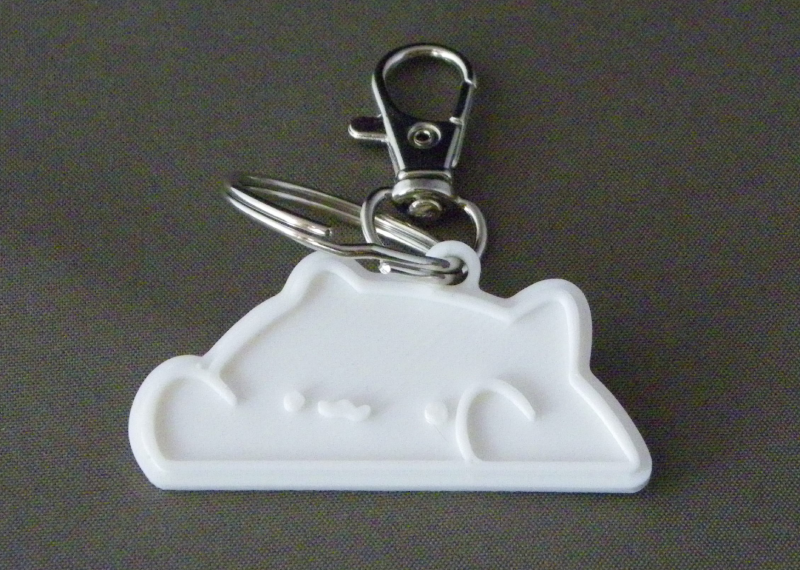 (image for) 3D Prints - Kat Sleutelhanger 23 - Wit (White)