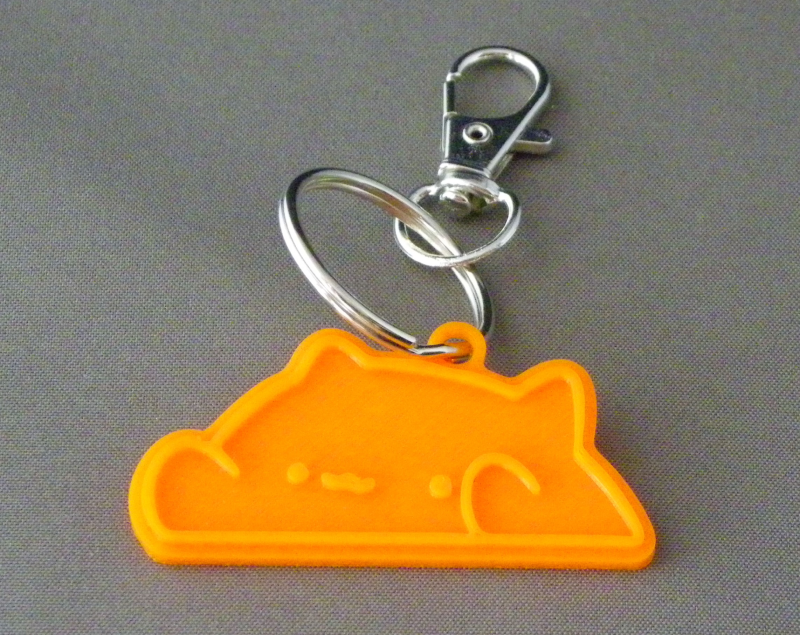 (image for) 3D Prints - Kat Sleutelhanger 23 - Zonnig Oranje (Sunny Orange)
