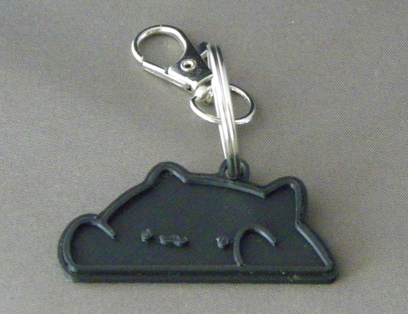 (image for) 3D Prints - Kat Sleutelhanger 23 - Zwart (Black)