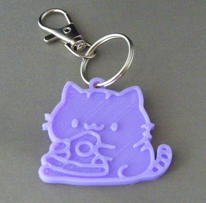 (image for) 3D Prints - Kat Sleutelhanger 24 - Paars (Purple)