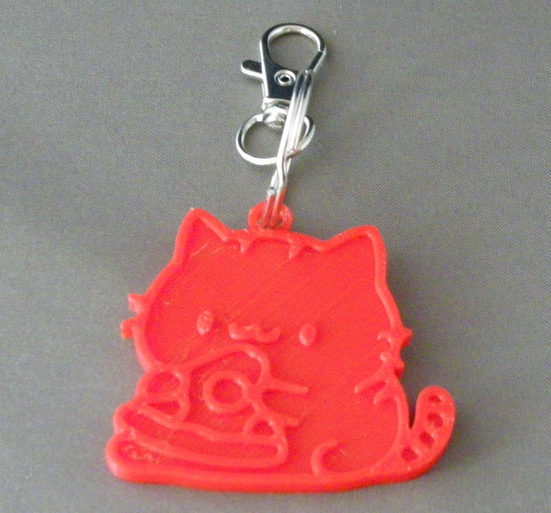 (image for) 3D Prints - Kat Sleutelhanger 24 - Rood (Red)