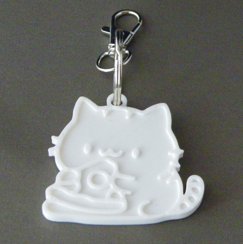 (image for) 3D Prints - Kat Sleutelhanger 24 - Wit (White)
