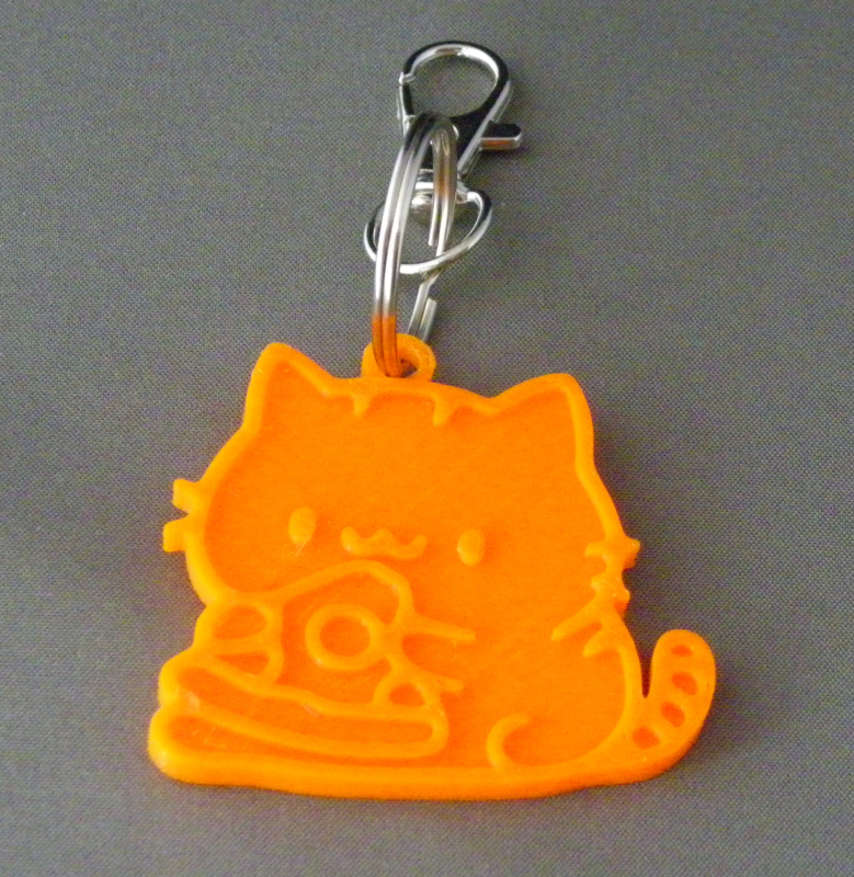 (image for) 3D Prints - Kat Sleutelhanger 24 - Zonnig Oranje (Sunny Orange)