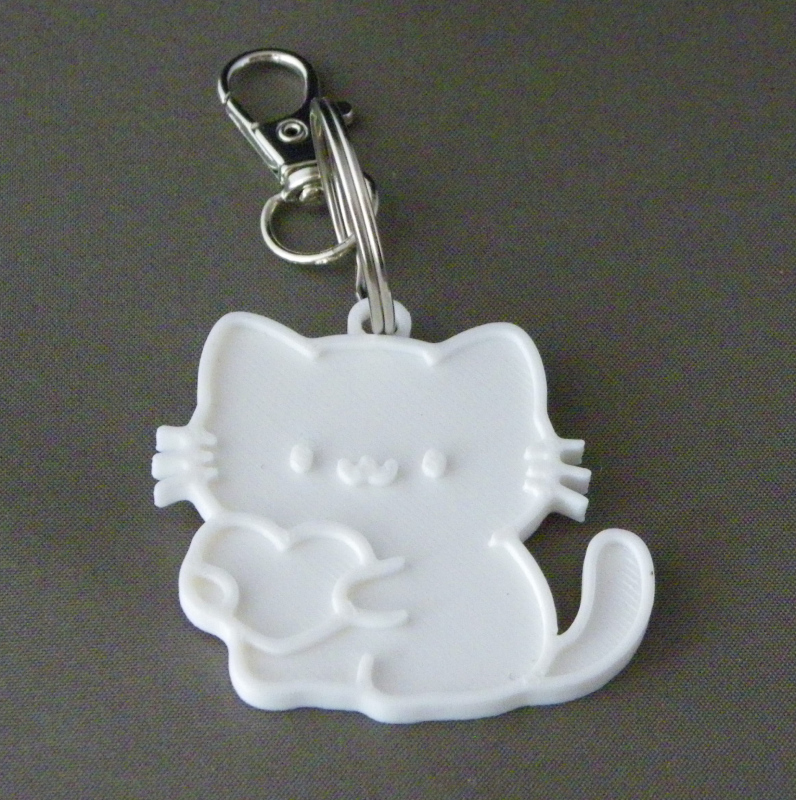 (image for) 3D Prints - Kat Sleutelhanger 25 - Wit (White)