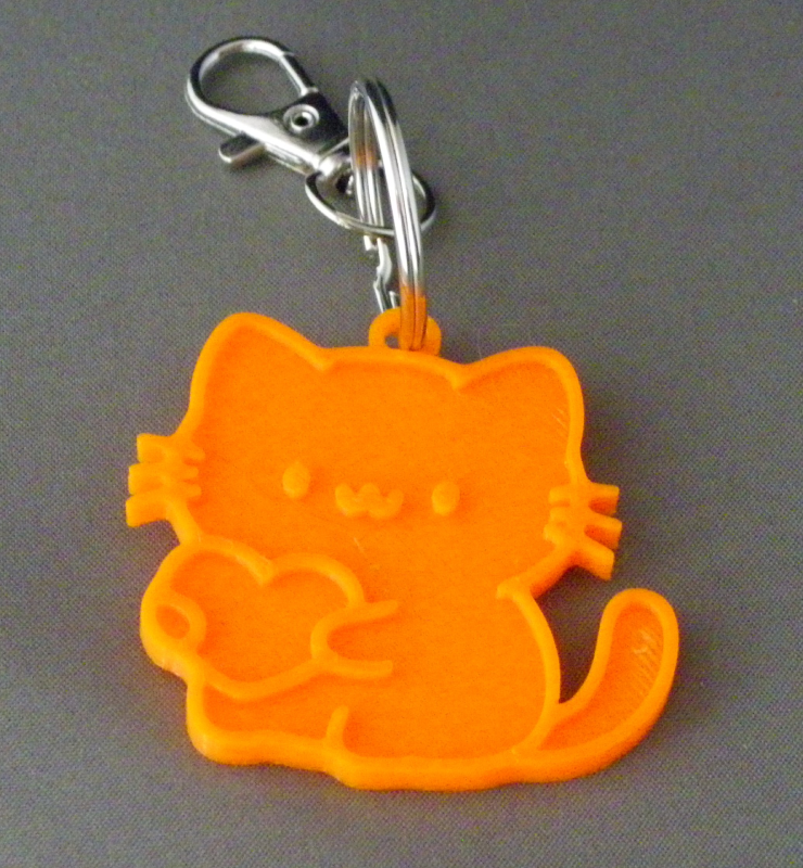 (image for) 3D Prints - Kat Sleutelhanger 25 - Zonnig Oranje (Sunny Orange)