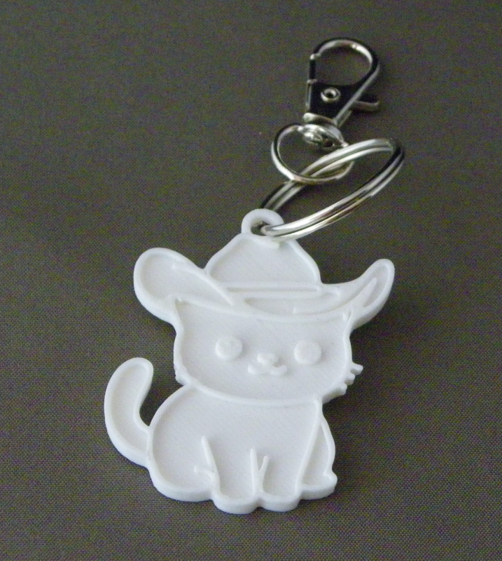 (image for) 3D Prints - Kat Sleutelhanger 26 - Wit (White)