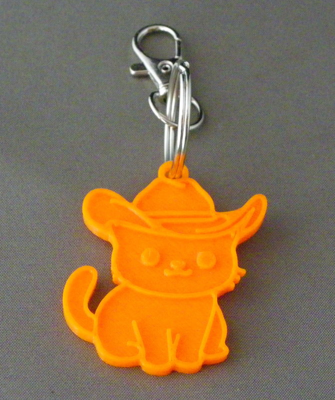 (image for) 3D Prints - Kat Sleutelhanger 26 - Zonnig Oranje (Sunny Orange)