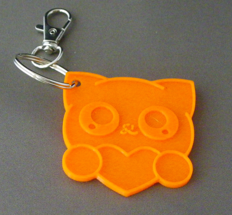 (image for) 3D Prints - Kat Sleutelhanger 28 - Zonnig Oranje (Sunny Orange)