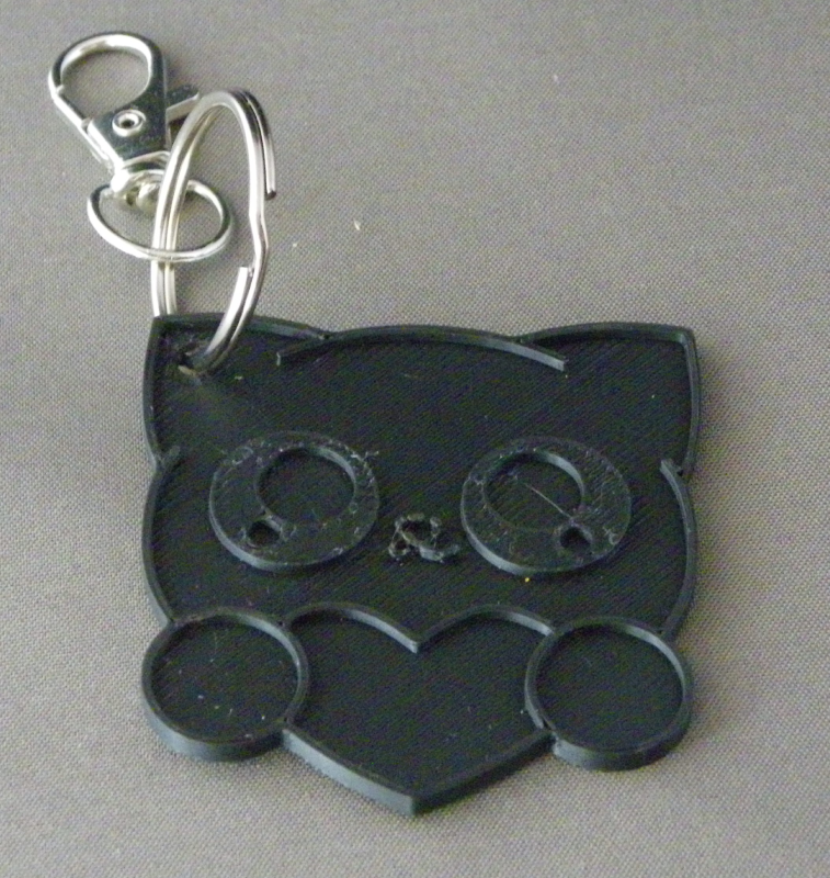 (image for) 3D Prints - Kat Sleutelhanger 28 - Zwart (Black)