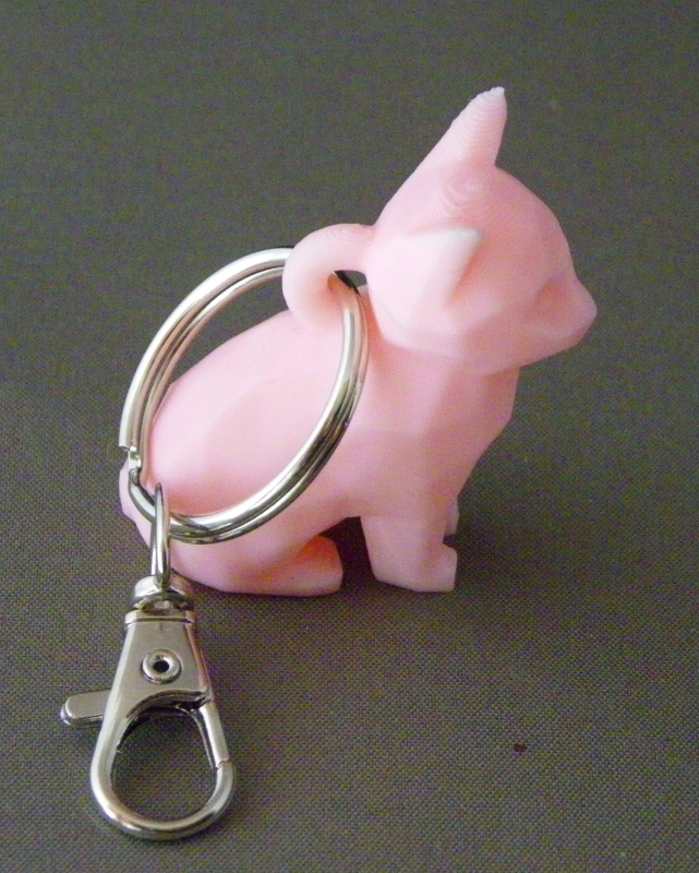 (image for) 3D Prints - Kat Sleutelhanger 29 - Kersenroze (Sakura Pink)
