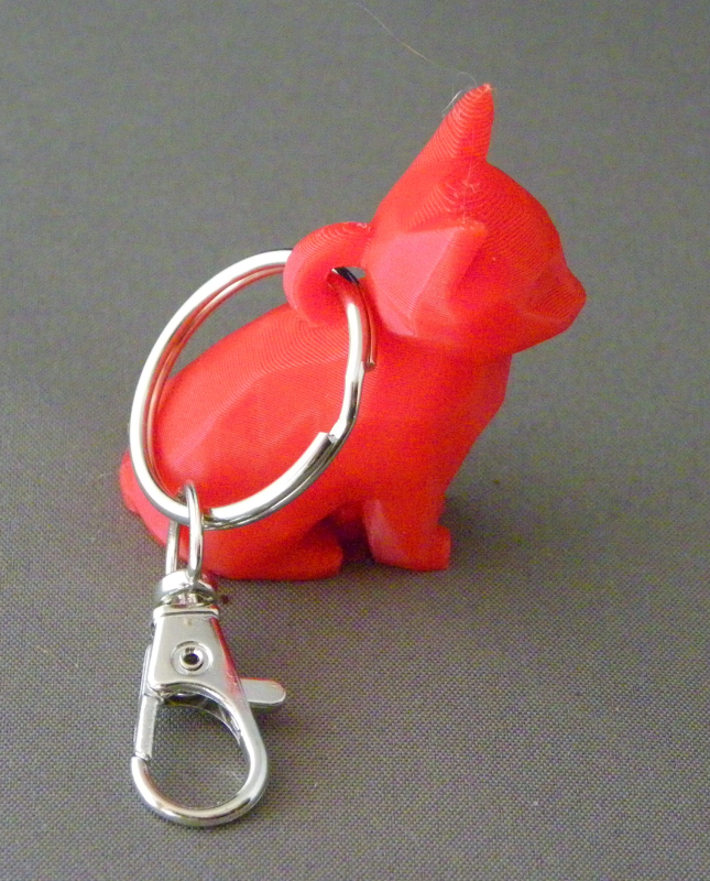 (image for) 3D Prints - Kat Sleutelhanger 29 - Rood (Red)