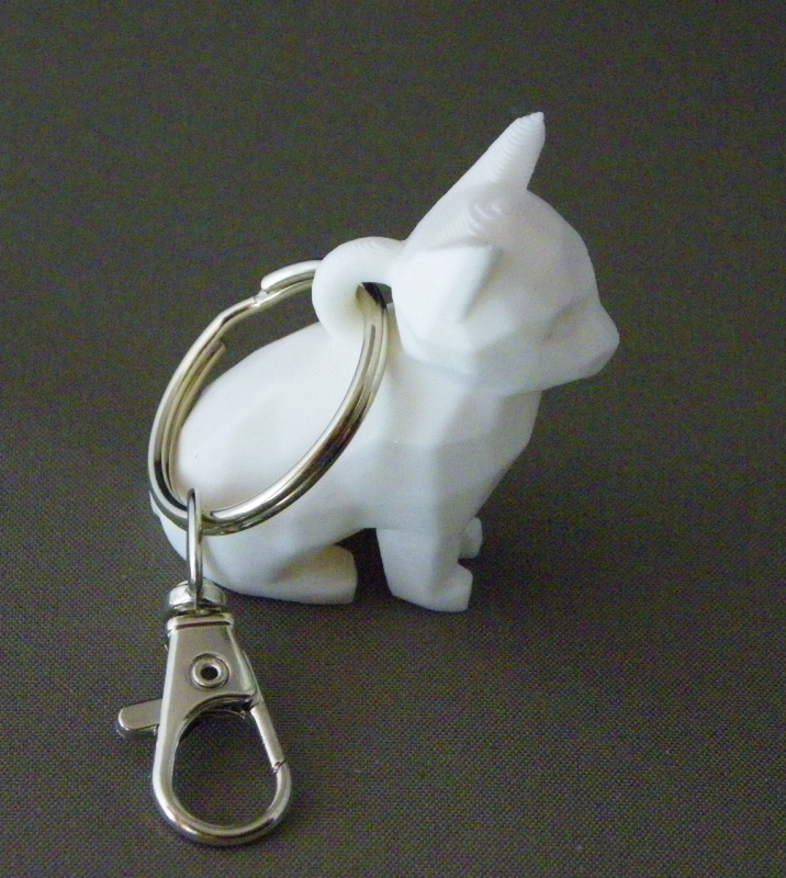 (image for) 3D Prints - Kat Sleutelhanger 29 - Wit (White)