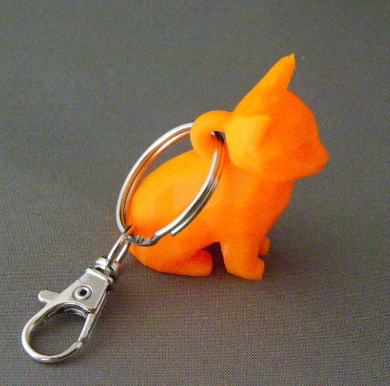 (image for) 3D Prints - Kat Sleutelhanger 29 - Zonnig Oranje (Sunny Orange)
