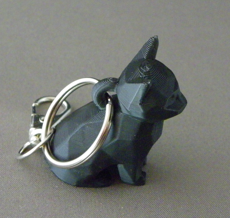 (image for) 3D Prints - Kat Sleutelhanger 29 - Zwart (Black)