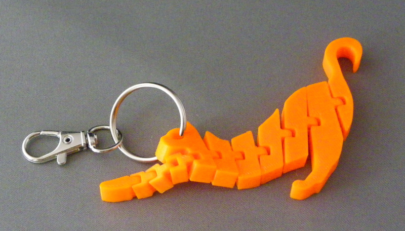 (image for) 3D Prints - Kat Sleutelhanger 3 - Zonnig Oranje (Sunny Orange)